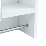 Polibi 21.6 in. W x 22 in. H White Rectangular Wall Mounted Medicine Cabinet with Mirror, Shelves and Towel Rack