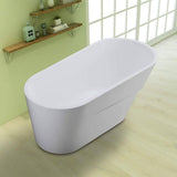 Vanity Art Nanterre 67 in. Acrylic Flatbottom Freestanding Bathtub in White