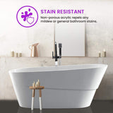 Vanity Art Nanterre 67 in. Acrylic Flatbottom Freestanding Bathtub in White