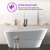 Vanity Art Nanterre 67 in. Acrylic Flatbottom Freestanding Bathtub in White