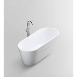 Vanity Art Nanterre 67 in. Acrylic Flatbottom Freestanding Bathtub in White