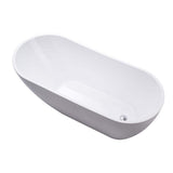 WOODBRIDGE Colombes 67 in. Acrylic Rectange Flat Bottom Bathtub with Chrome Overflow and Drain Included in White