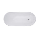 WOODBRIDGE Colombes 67 in. Acrylic Rectange Flat Bottom Bathtub with Chrome Overflow and Drain Included in White