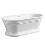 Vanity Art Versailles 67 in. Acrylic Flatbottom Freestanding Bathtub in White/Polished Chrome