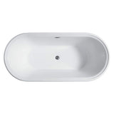 Vanity Art Versailles 67 in. Acrylic Flatbottom Freestanding Bathtub in White/Polished Chrome