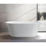 Vanity Art Antony 63 in. Acrylic Flatbottom Freestanding Bathtub in White