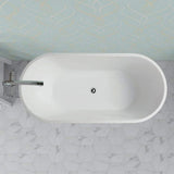Vanity Art Antony 63 in. Acrylic Flatbottom Freestanding Bathtub in White