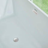 Vanity Art Talence 67 in. Acrylic Flatbottom Freestanding Bathtub in White/Polished Chrome