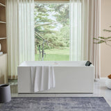 Vanity Art Talence 67 in. Acrylic Flatbottom Freestanding Bathtub in White/Polished Chrome