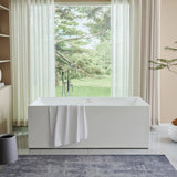 Vanity Art Talence 67 in. Acrylic Flatbottom Freestanding Bathtub in White/Polished Chrome