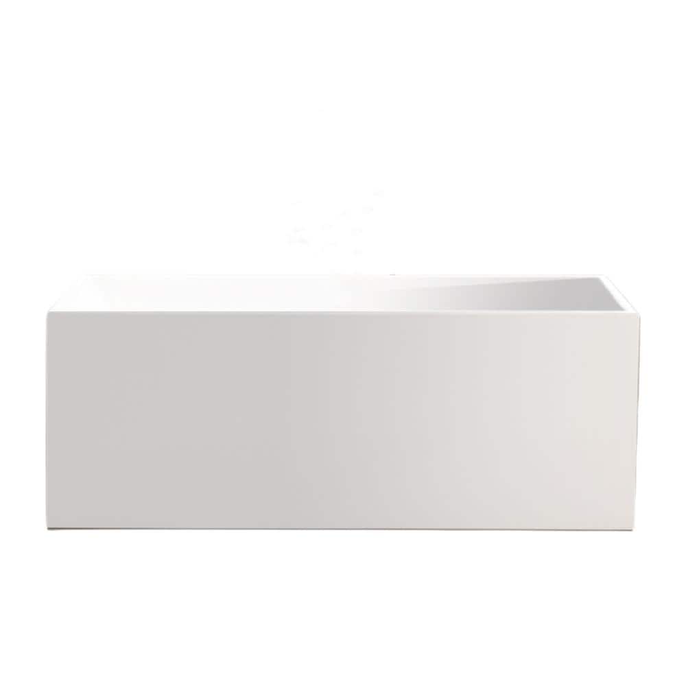 Vanity Art Talence 67 in. Acrylic Flatbottom Freestanding Bathtub in White/Polished Chrome