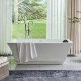 Vanity Art Strasbourg 59 in. Acrylic Flatbottom Freestanding Bathtub in White