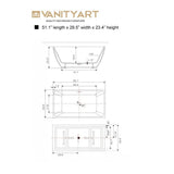 Vanity Art Strasbourg 59 in. Acrylic Flatbottom Freestanding Bathtub in White