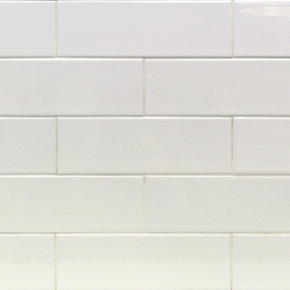 Ivy Hill Tile Essential White 3 in. x 6 in. x 6 mm Polished Ceramic Wall Subway Tile (11.73 sq. ft./case)
