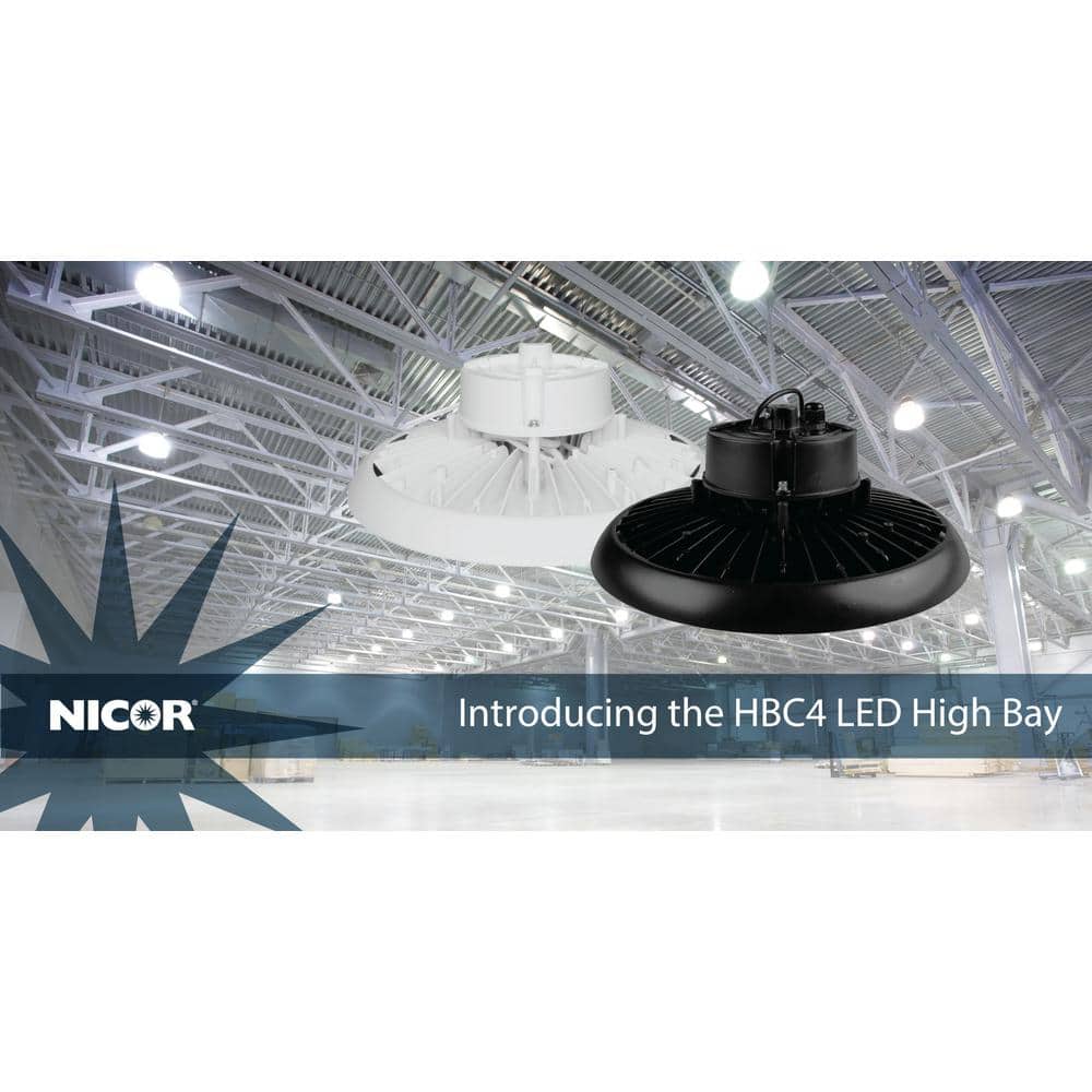 NICOR HBC4 14.2 in. 1000-Watt Equivalent Integrated LED White High Bay Light 5000K