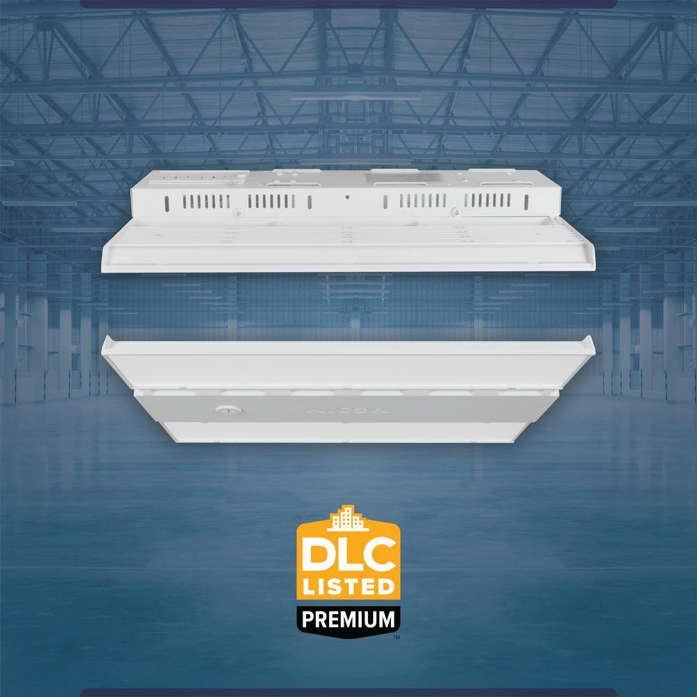 NICOR HML1 1 ft. 700-Watt Equivalent Integrated LED White Slim High Bay Light with Sensor Socket 5000K