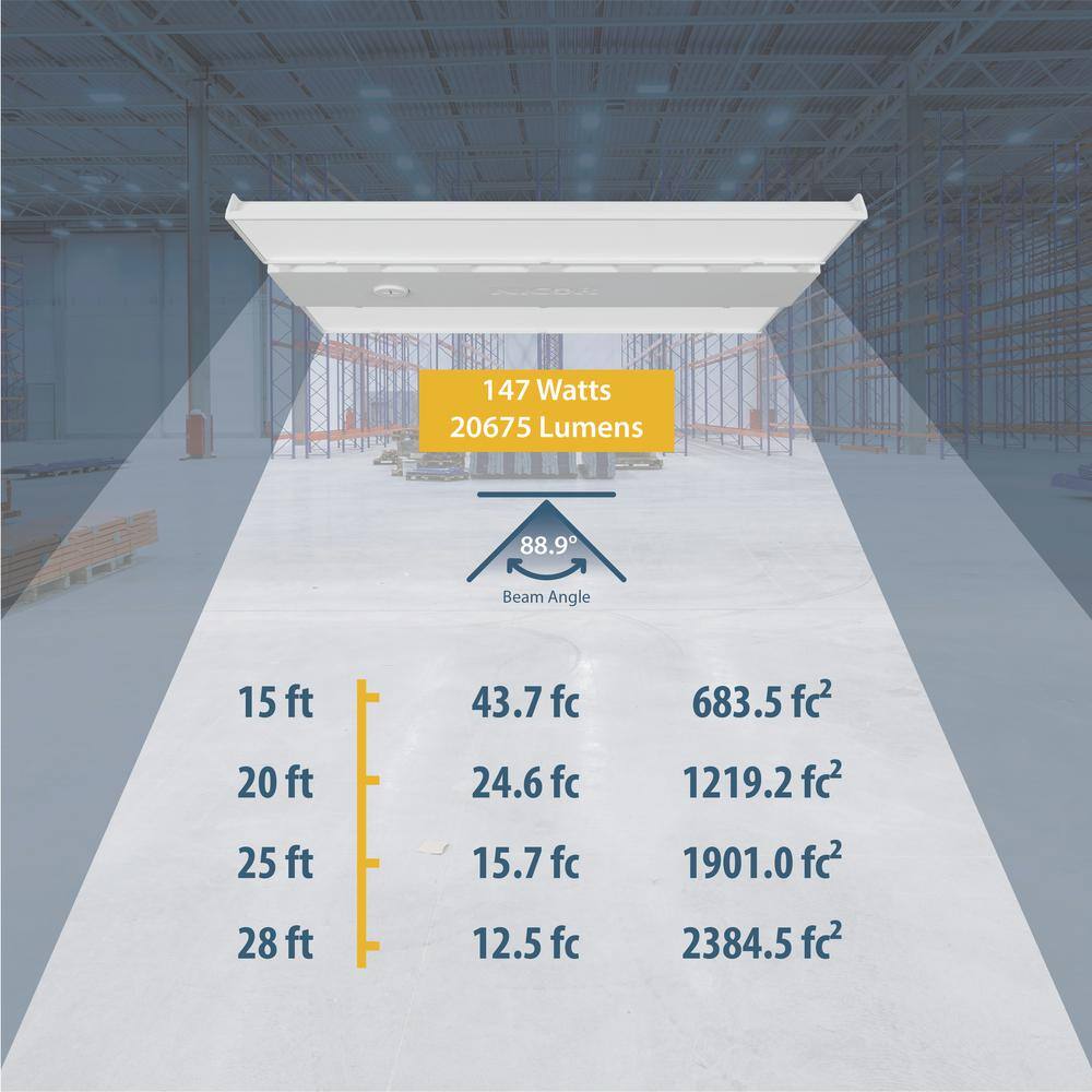 NICOR HML1 1 ft. 700-Watt Equivalent Integrated LED White Slim High Bay Light with Sensor Socket 5000K