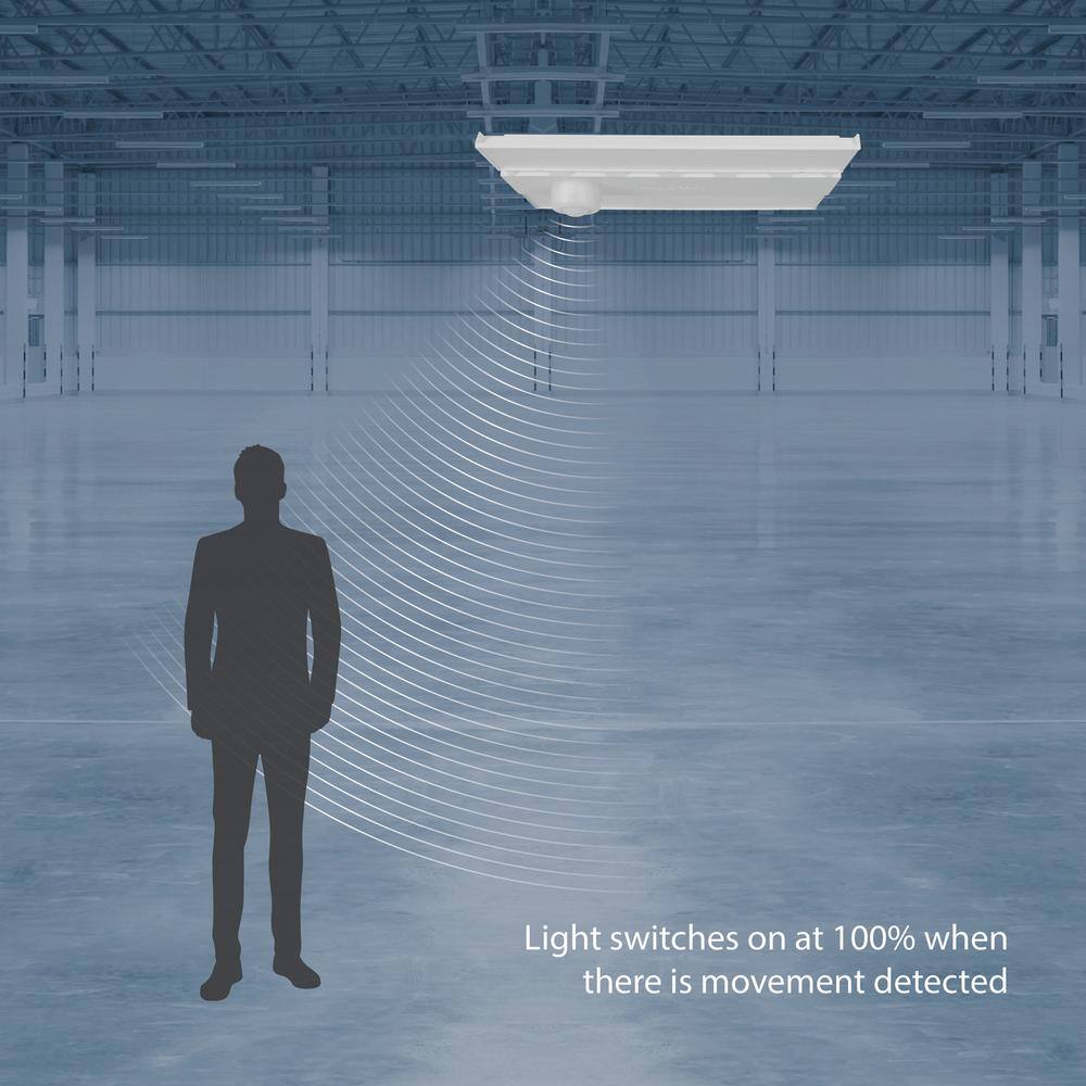 NICOR HML1 1 ft. 700-Watt Equivalent Integrated LED White Slim High Bay Light with Sensor Socket 5000K