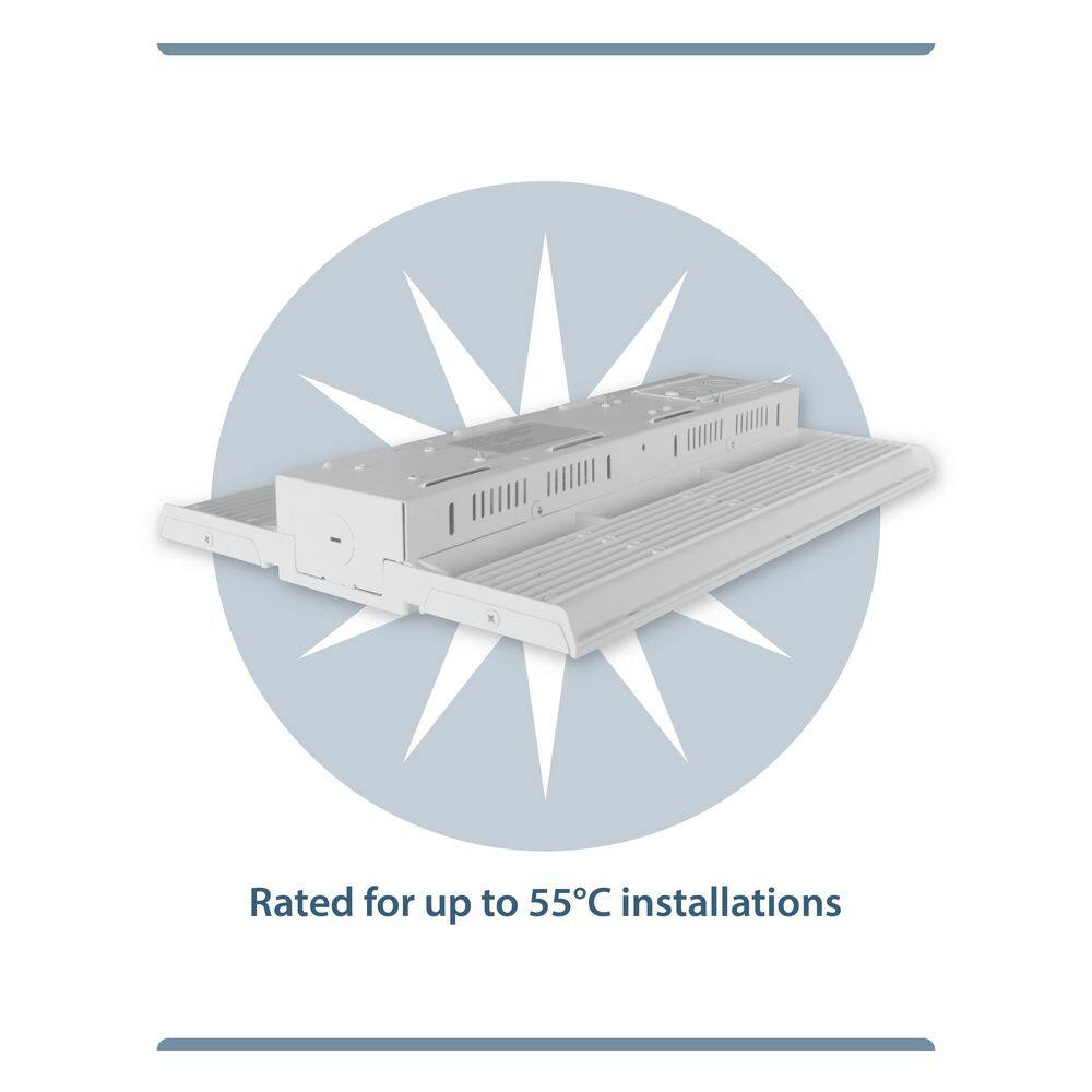 NICOR HML1 1 ft. 700-Watt Equivalent Integrated LED White Slim High Bay Light with Sensor Socket 5000K