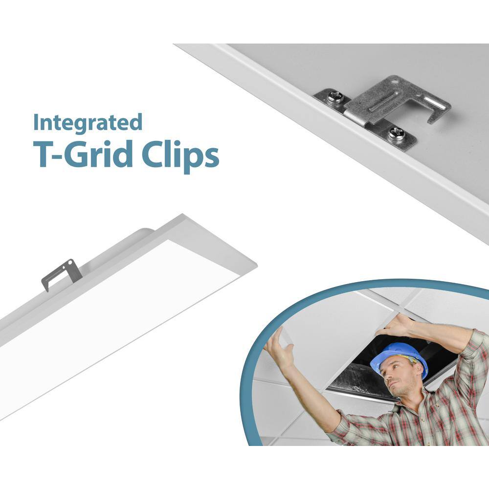 NICOR TGL1 2 ft. x 4 ft. 300-Watt Equivalent Integrated LED White Troffer, 3500K, 2-Pack