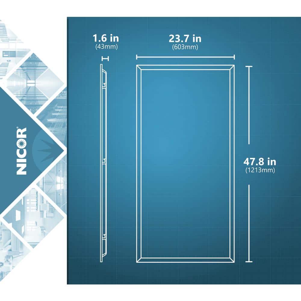 NICOR TGL1 2 ft. x 4 ft. 300-Watt Equivalent Integrated LED White Troffer, 4000K, 2-Pack