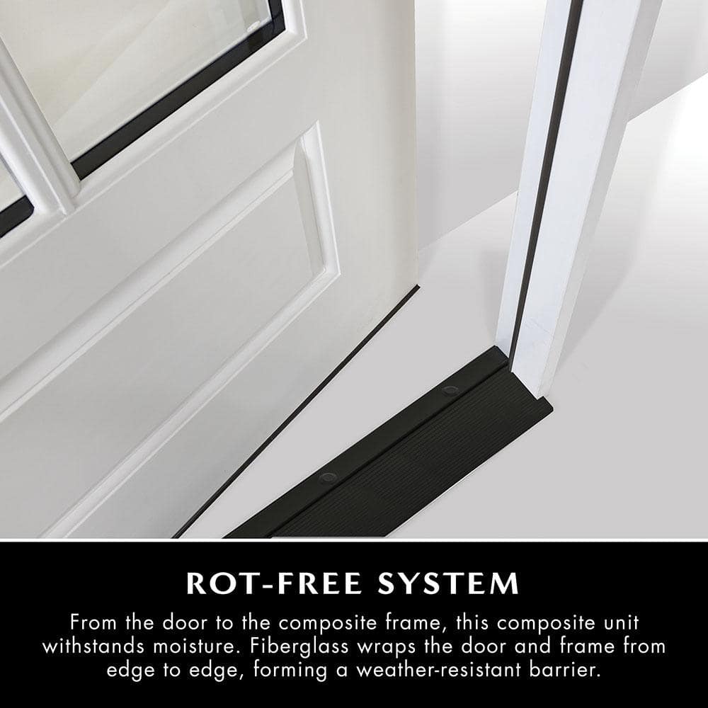 Steves & Sons 36 in. x 80 in. Legacy Series 3 Lite Clear Glass Right-Hand Inswing Primed Fiberglass Prehung Front Door