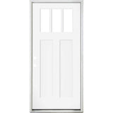 Steves & Sons Legacy Series Fiberglass Front Door, Black, Single Inswing, Bronze Hinges, 37-1/2 in. x 81-1/2 in.