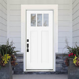 Steves & Sons Legacy Series Fiberglass Front Door, Black, Single Inswing, Bronze Hinges, 37-1/2 in. x 81-1/2 in.