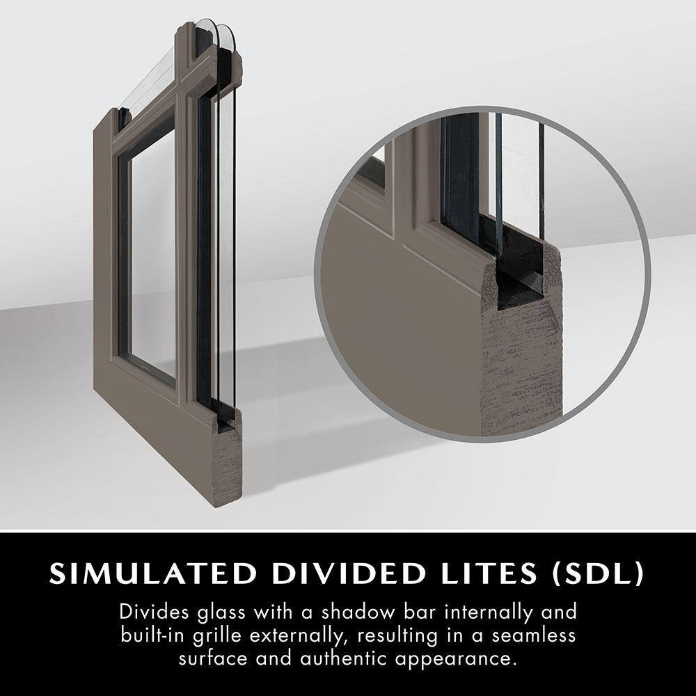 Steves & Sons 32 in. x 80 in. Legacy Series 6 Lite 3/4 Lite Clear Glass Left Hand Outswing White Primed Fiberglass Prehung Front Door