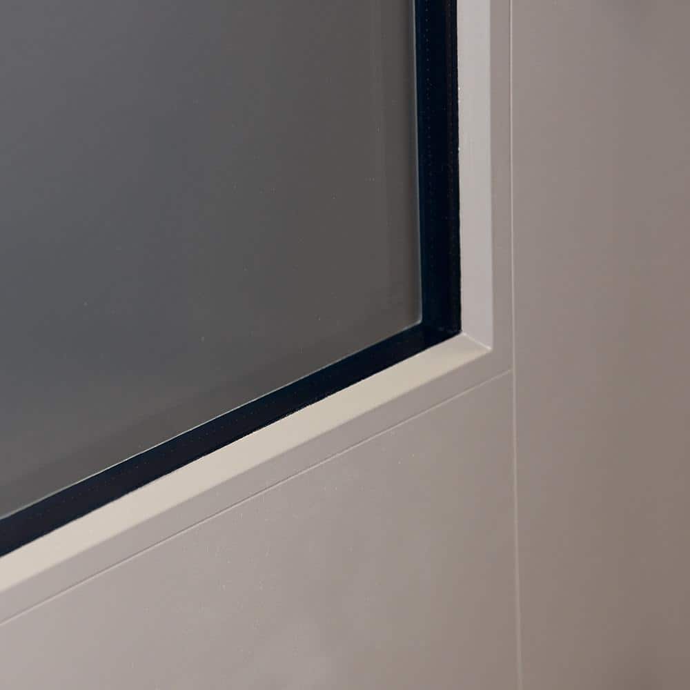 Steves & Sons 32 in. x 80 in. Legacy Full Lite Clear Glass Right-Hand Inswing White Primed Fiberglass Prehung Front Door