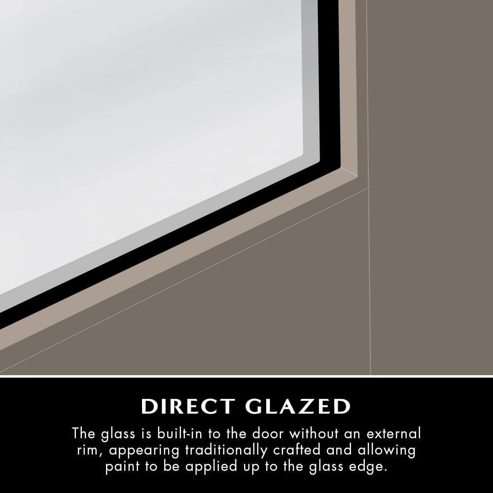Steves & Sons 32 in. x 80 in. Legacy Full Lite Clear Glass Right-Hand Outswing White Primed Fiberglass Prehung Front Door