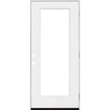 Steves & Sons 36 in. x 80 in. Legacy Series Full Lite Clear Glass Left Hand Outswing White Primed Fiberglass Prehung Front Door