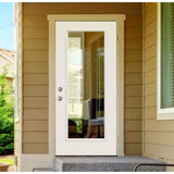 Steves & Sons 36 in. x 80 in. Legacy Series Full Lite Clear Glass Left Hand Outswing White Primed Fiberglass Prehung Front Door