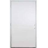 42 in. x 80 in. Reliant Series Flush RHOS White Primed Fiberglass Prehung Front Door with Composite 4-9/16 Frame