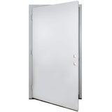 42 in. x 80 in. Reliant Series Flush RHOS White Primed Fiberglass Prehung Front Door with Composite 4-9/16 Frame