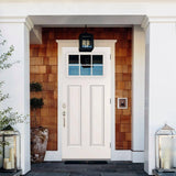 Steves & Sons 32 in. x 80 in. Element Series 6 Lite Left-Hand Outswing White Primed Steel Prehung Front Door with 4-9/16 in. Frame
