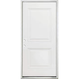 Steves & Sons 36 in. x 80 in. Premium 2-Panel Square Primed White Steel Prehung Front Door, Right-Hand Inswing, 4 in. Wall