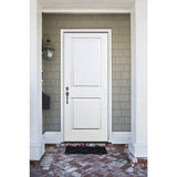 Steves & Sons 36 in. x 80 in. Premium 2-Panel Square Primed White Steel Prehung Front Door, Right-Hand Inswing, 4 in. Wall