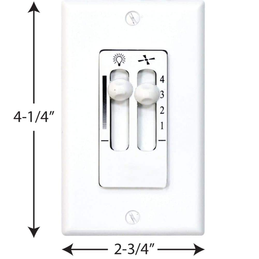 Progress Lighting AirPro 4-Speed Wall Switch with Full-Range Light Dimmer (P2630-30)