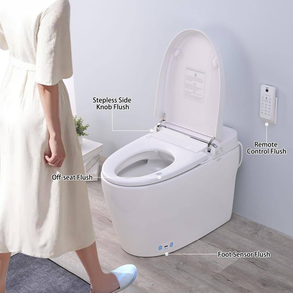 PROOX Elongated Smart Bidet Toilet, 1.28 GPF in White with Auto Functions and Heated Seat