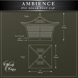 CLASSY CAPS Ambience 5 in. x 5 in. Outdoor White Vinyl LED Solar Post Cap (2-Pack)