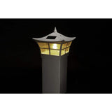 CLASSY CAPS Ambience 5 in. x 5 in. Outdoor White Vinyl LED Solar Post Cap (2-Pack)