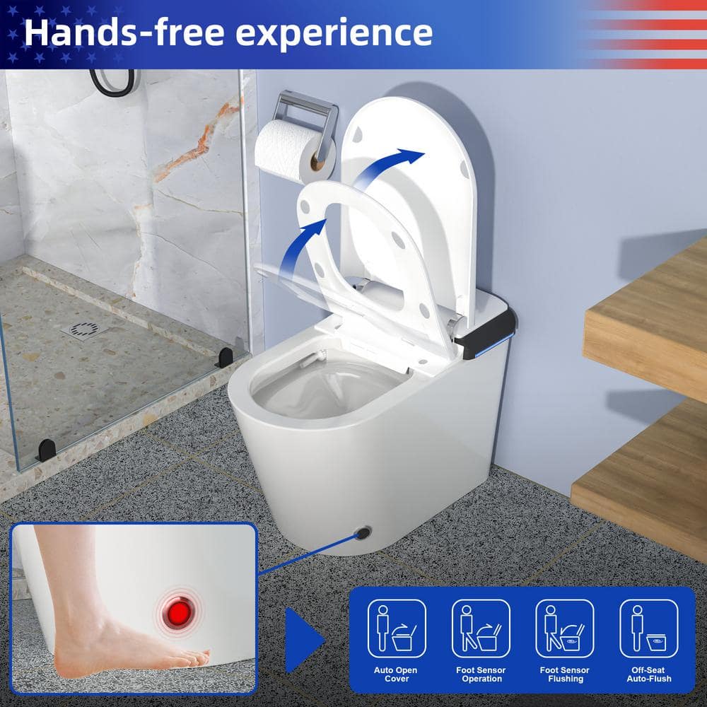 RAINLEX Elongated Smart Bidet Toilet with Heated Seat and Remote Control