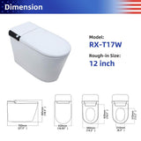 RAINLEX Elongated Smart Bidet Toilet with Heated Seat and Remote Control