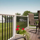 RDI 6 ft. x 36 in. White Vinyl Original Rail Level Rail Kit Including 3/4 in. Black Round Balusters