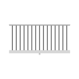 RDI 6 ft. x 36 in. White Vinyl Original Rail Level Rail Kit Including 3/4 in. Black Round Balusters
