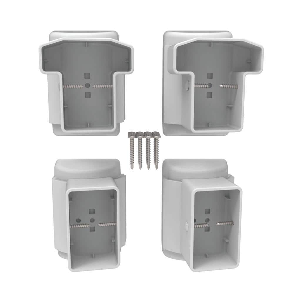 RDI T-Top Swivel Level to Angle Bracket Set in White (2 Top and 2 Bottom Brackets)