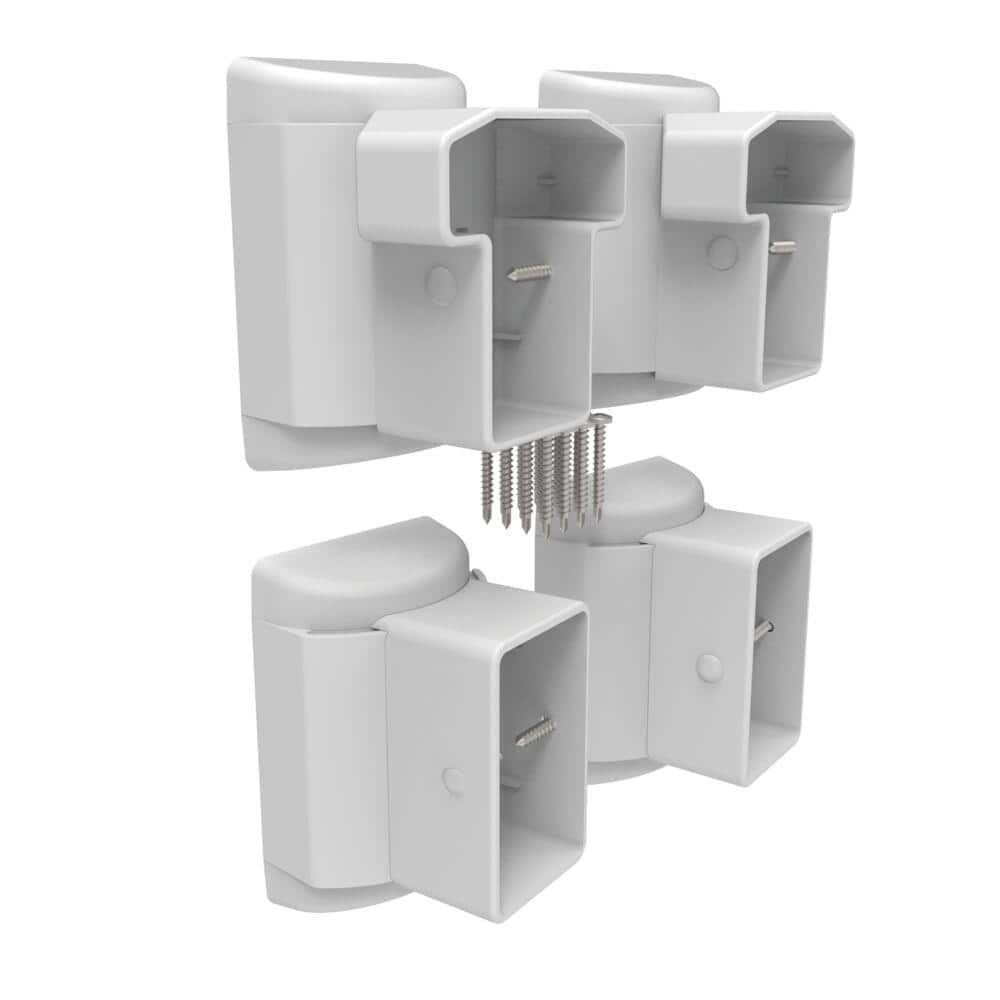 RDI T-Top Swivel Level to Angle Bracket Set in White (2 Top and 2 Bottom Brackets)