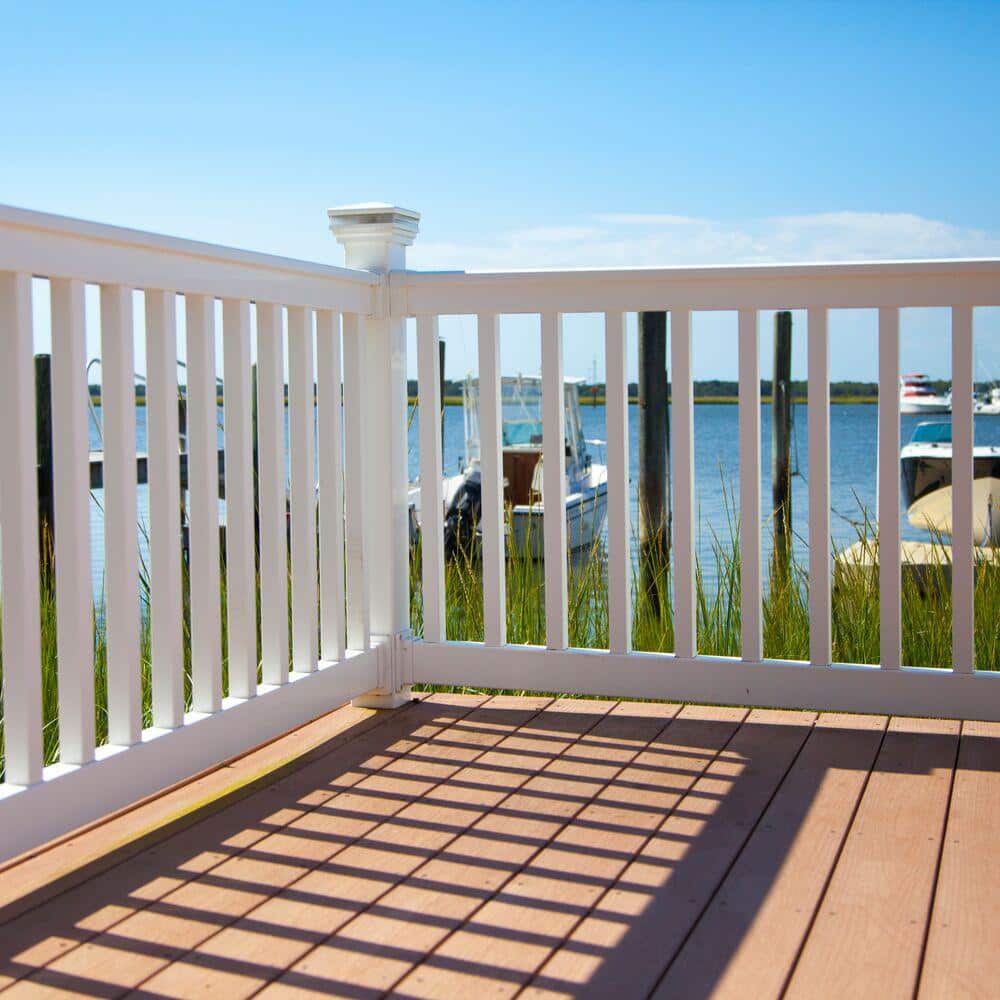 RDI Finyl Line 8 ft. x 42 in. H Deck Top Level Rail Kit in White
