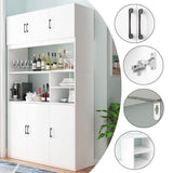 Large Kitchen Cabinet With Hutch and Buffet Pantry With Doors and Shelves (78.7 in. H x 47.2 in. W x 15.7 in. D)